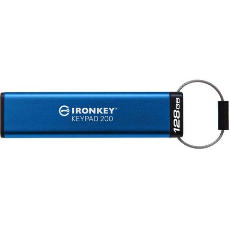 Kingston 128 GB IronKey Keypad 200 Verschlüsselter USB-Stick Metall USB 3.2 Gen1