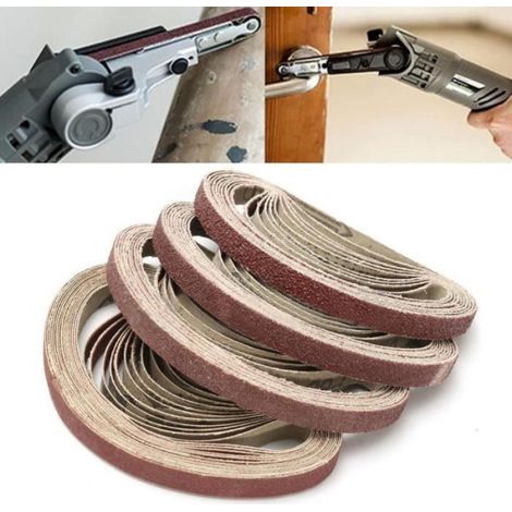Bandes Abrasives - 10 x 330 mm - Grain 120 - Aluminium Oxyde Résine Liée - Pour Ponceuse à Bande - 50 Pièces (1/2)