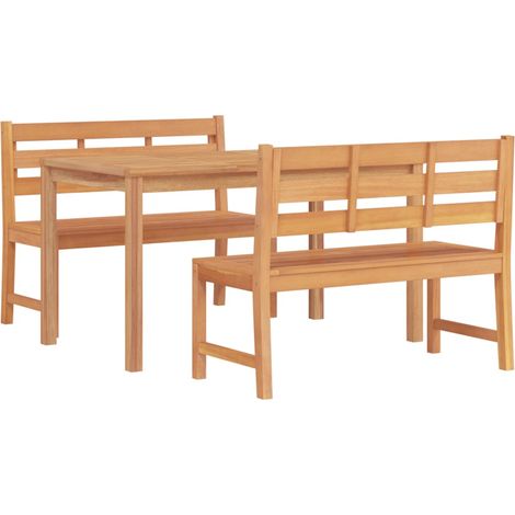 vidaXL Set da Pranzo per Giardino 3 pz in Legno Massello di Teak (1/4)