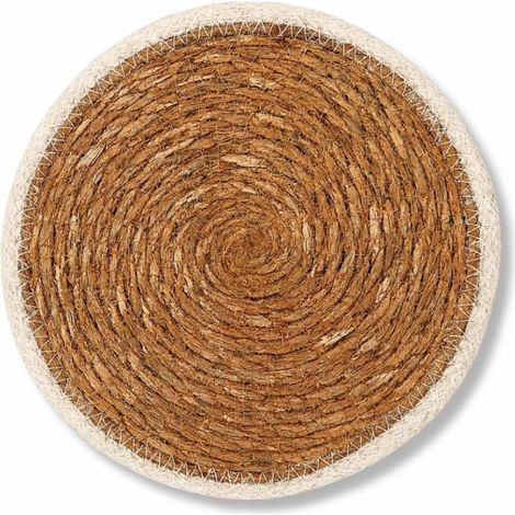 Runder Untersetzer – 1 Stück – Natürliches Seegras – Hitzebeständig – Für Küche und Esszimmer – Durchmesser 20 cm (1/5)