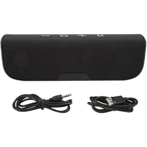 Enceinte sans fil 10 W IPX5 étanche FM AUX avec microphone intégré et batterie 3000 mAh, idéale pour le camping et la maison (noir et gris). (1/5)