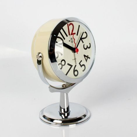 Wanduhr, Tischuhr für sommerliche Wohnzimmer-, Schlafzimmer- und Badezimmerdekoration, kleine Tischuhren, analoge Uhr mit Batterien, geräuschlos, tickend, modern, schlicht, Standuhr (1/4)