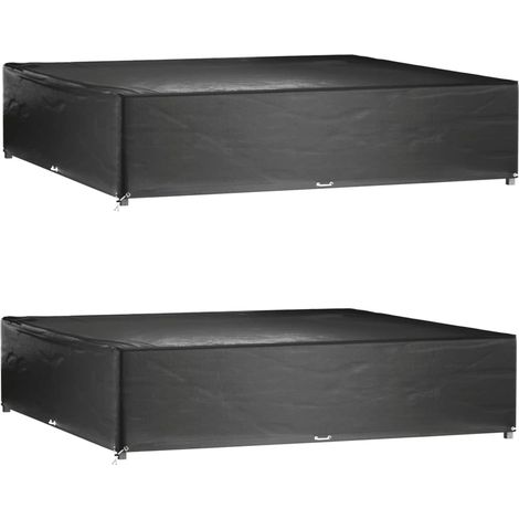 Housses de salon de jardin 2 pcs 16 œillets 240x240x55 cm carré