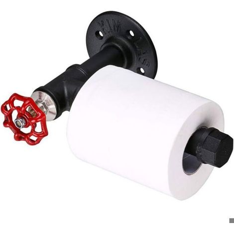 Porte-papier toilette mural - Style vintage et industriel - Accessoire de salle de bain (1/4)