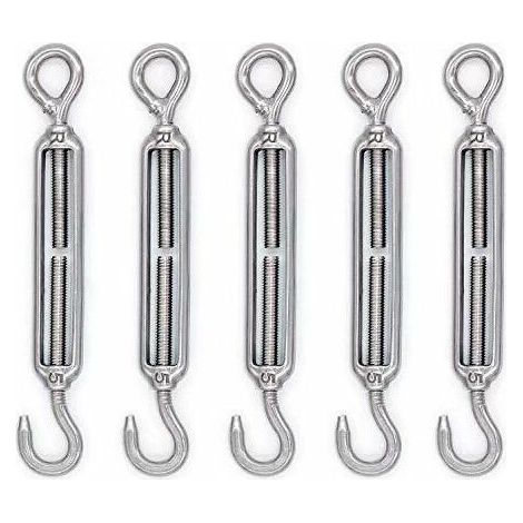 Filiyano-Tendeur à crochet et œillet M6 en acier inoxydable 304 - Lot de 5 (1/5)