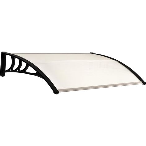 Store Extérieur pour porte et fenêtre 75 x 100 cm, protection contre le soleil et la pluie, avec support en alliage d'aluminium transparent