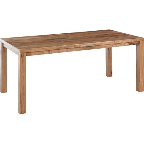 Tavolo da Pranzo in Legno Massiccio di Acacia Chiaro 180 x 90 cm Tesa (1/5)