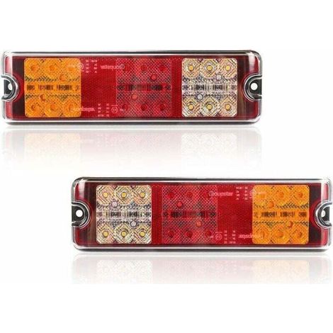 2 Feux Arrière Remorque LED 12V Homologués E 5 Fonctions Freinage Clignotant Recul Position Catadioptre Étanche (1/4)