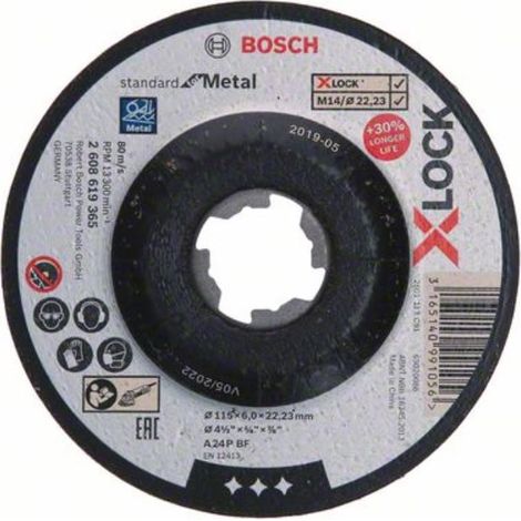 Bosch PRO Metal X-Lock disco de desbaste 115 x 6 x 22,23 mm - 2608619365 (1/4)