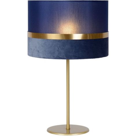 Lampada da tavolo in lino blu oro E27 Extravaganza Lucide
