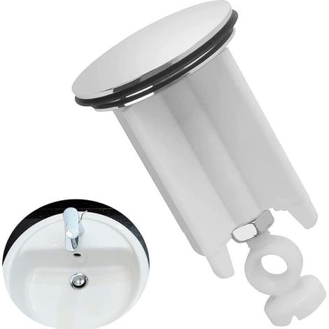 Tappo per lavandino singolo, tappo per lavandino del bagno, tappo universale bianco per lavandino, tappo regolabile per lavandino (1/5)