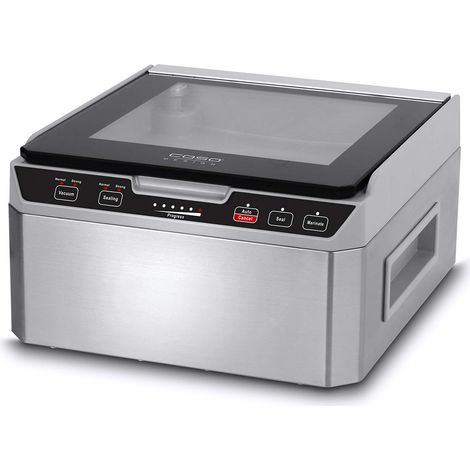 Macchina per sottovuoto alimenti in acciaio inox – Capacità 3 l – 70 litri/min – Doppia saldatura – Tempo di aspirazione regolabile – Caso (1/5)
