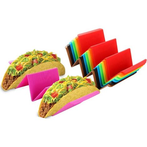 Supporto per tortilla Set da 8 pezzi Riutilizzabile Piatto da portata compartimentato Tagliere per snack Utensili da cucina Contiene 3 (1/5)