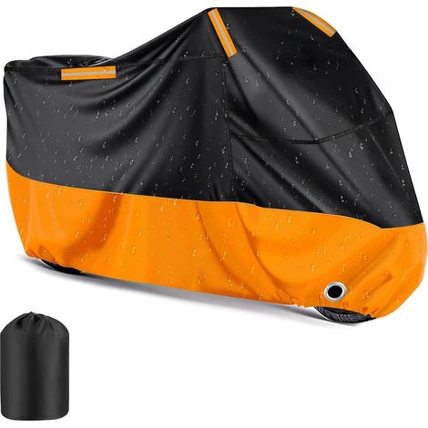 Waterproof Protective Cover for Motorcycle, Outdoor / Indoor, 210D Rain Resistant UV Dust, with Lock Eye and Storage Bag (245 x 105 x 125 cm) (1/5)