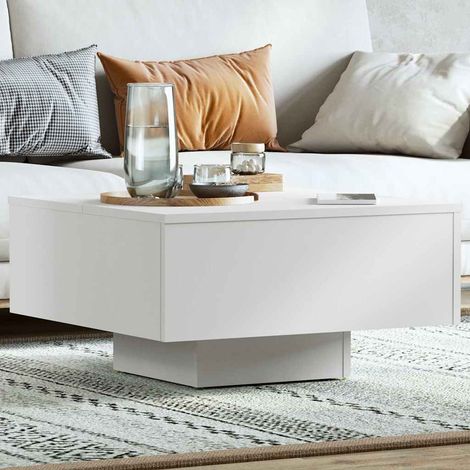 vidaXL Mesa de centro madera contrachapada blanco 60x60x31,5 cm (1/5)