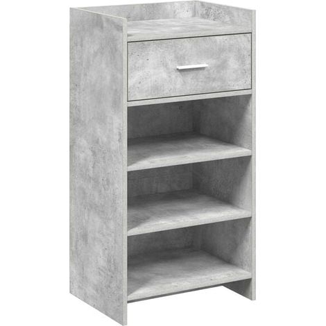 Meuble à chaussures à tiroirs, gris ciment, 48 x 36 x 92 cm (1/5)