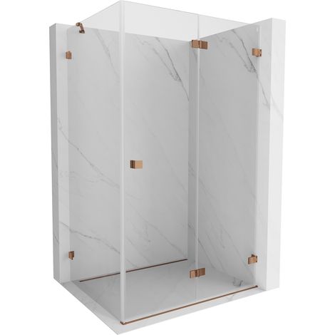 Mexen Lunar-F Duschkabine klappbar rechts 95 x 80 cm, transparent, Roségold- 836-095-080-60-00-P (1/5)