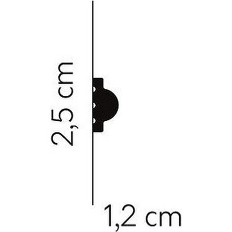 PROVISTON Zierleiste Polystyrol 12 x 25 x 2000 mm Weiß Wandleiste Wanddekoration (1/2)