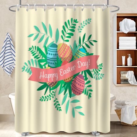 Voile de douche polyester 180x180 imprimé bâche de douche pour célibataire actif (1/5)