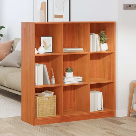 vidaXL Librería Marrón cera 104 x 33 x 110 cm Madera de pino macizo (1/5)