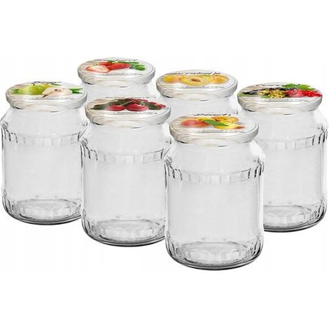 Bocal en verre pour conserves avec bouchon à vis 720 ml 6 pièces (1/3)
