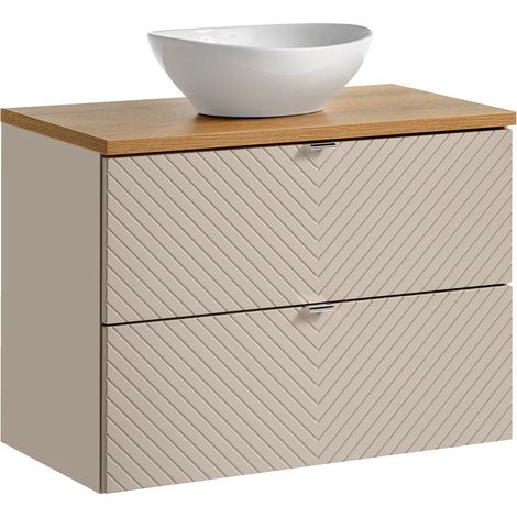 Meuble simple vasque 80cm 2 tiroirs Manoa Cachemire et Bois (1/5)