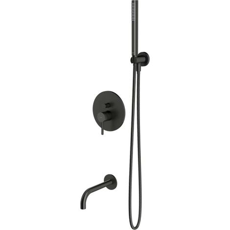 OMNIRES Y - Mitigeur de baignoire encastré, installation 3 trous, avec corps d'encastrement, avec accessoires, graphite SYSYW01GR (1/2)