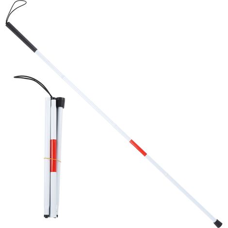 Canne pliable et réfléchissante blanche et rouge pour aveugles et malvoyants (1/5)