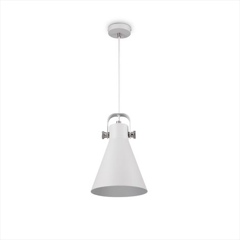 Paco Home Lámpara De Suspensión Salón Comedor Colgante Mesa Comedor Industrial Blanco - Plata, Lámpara colgante 1-Flame