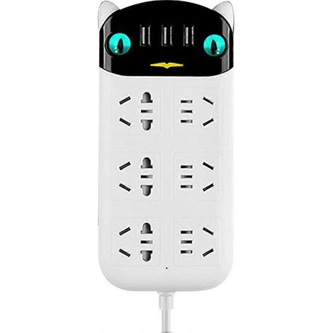 Multiprise de charge USB à 6 prises, ports de charge, protection contre les surtensions, rallonges, prises multiples-18.70X8.80X2.80CM