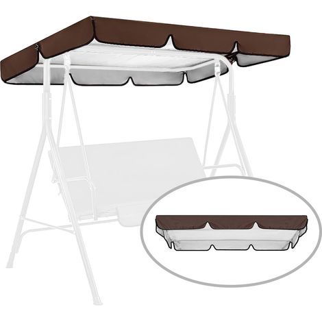 Ersatzteil für 2-/3-Sitzer-Gartenschaukel, wasserdichte Gartenhängemattenabdeckung, nur das Dach, 164 x 114 x 15 cm (1/5)