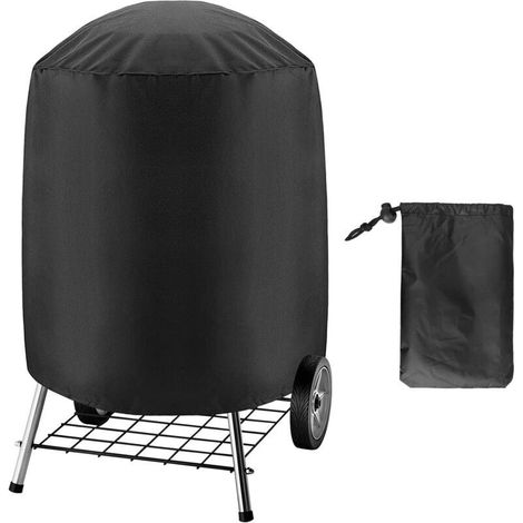 Kugelgrillabdeckung, robuste, wasserdichte Holzkohlegrillabdeckung aus 420D-Gewebe für Weber Kugelgrillsmoker, runde Grillabdeckung für den Außenbereich, 61 cm Durchmesser x 72,4 cm Höhe (1/4)