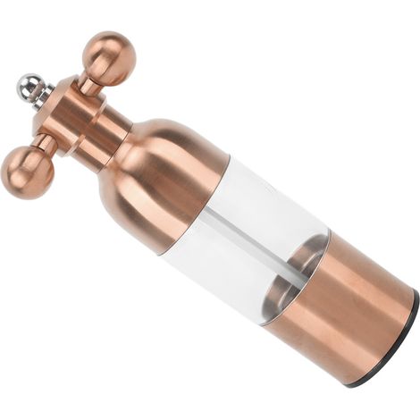 Moulin à poivre professionnel rechargeable à rotor en céramique, mouture réglable, moulin à poivre et sel manuel pour la cuisine, or rose, petit modèle (1/5)