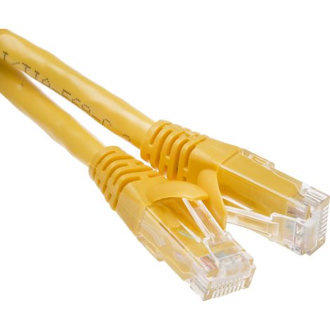 Câble cat 6 Avec connecteur / , U/UTP, gaine PVC Jaune, 3m ( Prix pour 1 )