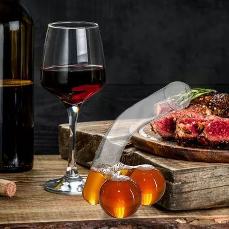 Carafe à bec verseur légère 550 ml, design amusant, aérateur de vin en verre pour la maison, les fêtes et les bars. (1/5)