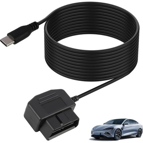 3.5M CâBle D’alimentation pour Caméra, Tableau de Bord Type C, Adaptateur de Charge Hardwire avec Bouton de ContrôLe pour Surveillance 24 Heures pour dvr et Gps (1/5)