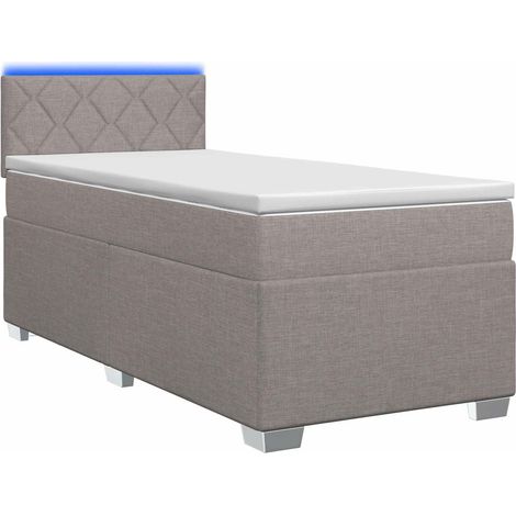 Maison Exclusive - Letto con Box Spring, Materasso e LED Tortora 90 x 200 cm (1/5)
