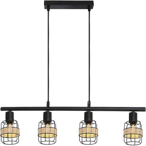 Lampada a sospensione Indiana Black E14 4x max 25W L: 120 cm Ø9.5cm dimmerabile (1/4)