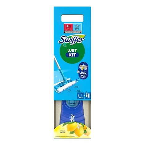 Swiffer Boden Starterset bleu balai et lingettes