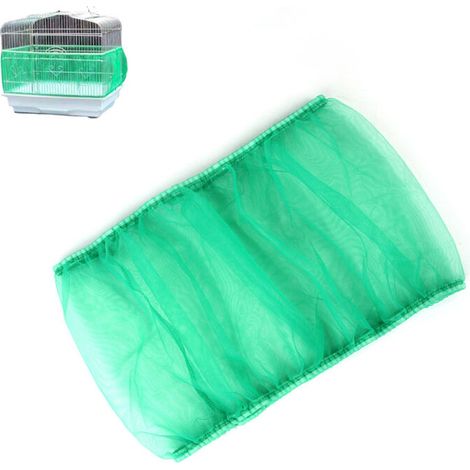 Bardusch-Filet de protection universel pour cage à oiseaux, housse de protection pour filet de protection, housse en filet pour perroquet, jupe extensible en filet doux et aéré pour cage (vert)... (1/5)