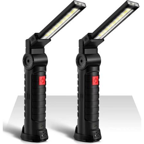 COB-Arbeitsleuchten, 800 lm ultrahelle LED-Arbeitsleuchte. USB-wiederaufladbare, tragbare Inspektionslampe mit Magnetfuß. 5 Lichtmodi, 6000 K, geeignet für Auto, Garage, Werkstatt und Heimwerkerprojek (1/4)