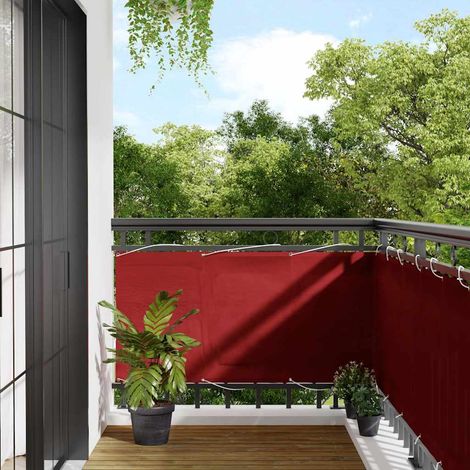 Balkon-Sichtschutz Rot 75x800 cm 100 % Polyester-Oxford