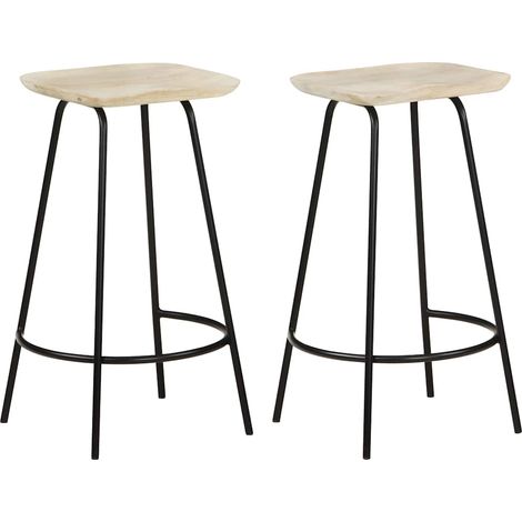 Barhocker 2 Stk. Mango Massivholz