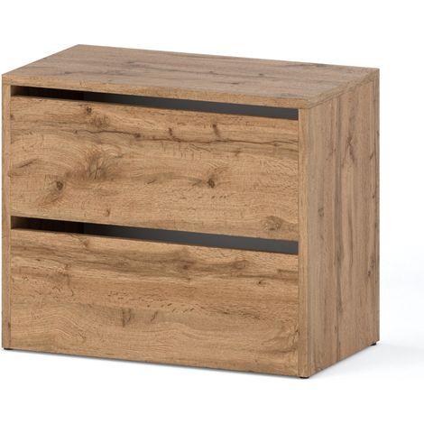 SCARPIERA 60 CM ROVERE WOTAN CON ANTE A BATTENTE