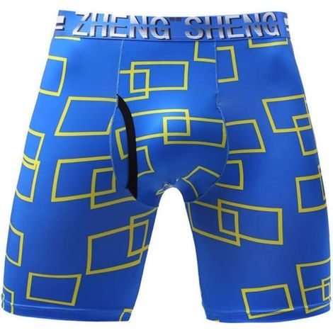 Ice Silk Men's Boxer Shorts with Cool-Touch Fabric for Sports, Gym, Running, Sportswear, Yellow, Size L (1/5)