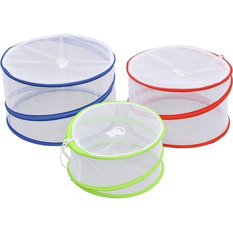 Lot de 3 Couverture de Nourriture en Maille Pliante - Cloche Alimentaire Pop-up Réutilisable pour Cuisine Pique-Nique BBQ en Plein Air Protection pour Plats Boissons Contre Insecte et Mouches