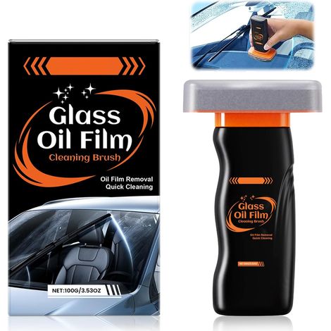 Emulsione detergente per vetri manuale 100 g, rimozione professionale della pellicola d'olio per vetri per parabrezza di auto, per finestrini, specchi e superfici in vetro, idrorepellente e migliora l (1/5)