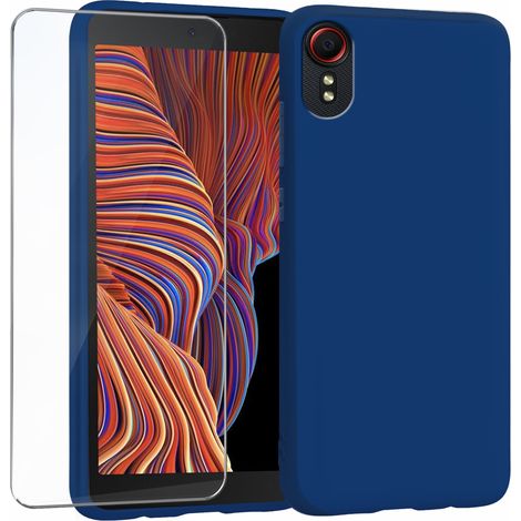 Cover posteriore opaca sottile per Samsung Galaxy Xcover 5 blu navy + vetro (1/5)
