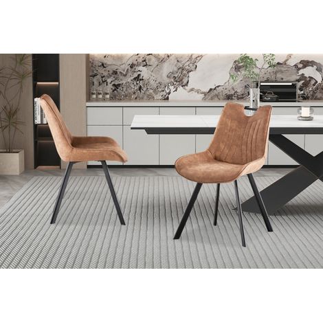 Chaise Pablo avec poignée en métal brun foncé – Confort optimal – Hauteur d'assise 48 cm – Dimensions L54 x l63 x H87 cm (1/5)