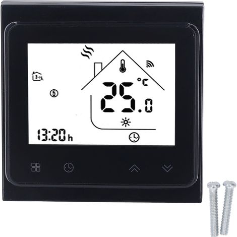 Thermostat Numérique WiFi pour Chauffage Eau avec Écran LCD Tactile - Contrôle Température Sortie Passive 95‑240V Noir (1/5)